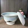 Kiln transformation Gradient Blue Series 10-inch ceramic with stove and lid warm dish pot set, plate and tableware, hotel, banquet, household details Picture